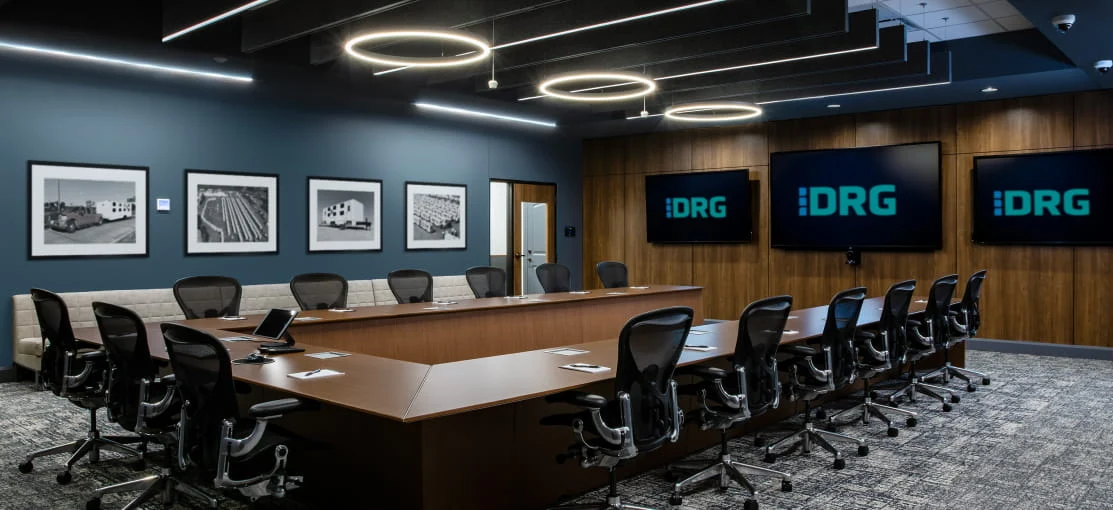 Empty DRG headquarters training room.