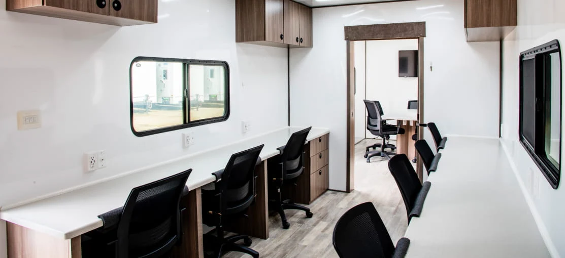 Interior of a DRG mobile command center.